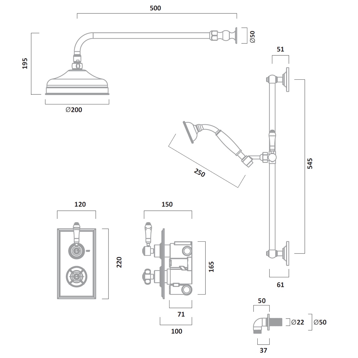 Tavistock Varsity Thermostatic Concealed Dual Function Shower Valve