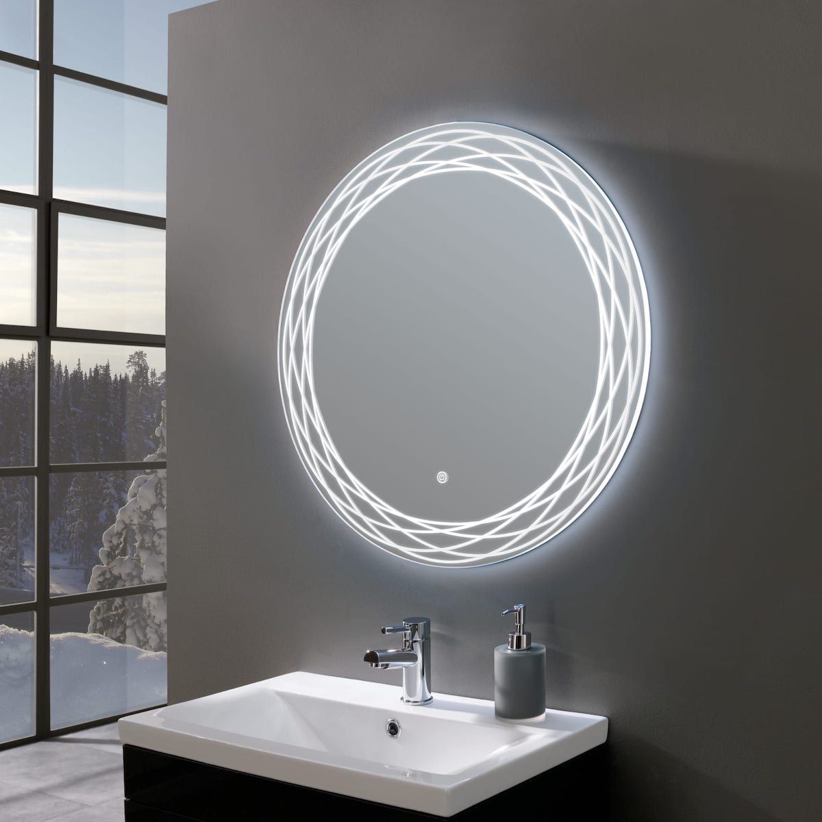 Illuminated LED Bathroom Mirror GS084N Wall-Mounted Light warm white, 400 x 600 mm 