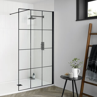 Aquadart Matrix Matt Black Wet Room Panels