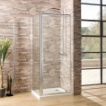 Coral 6mm Pivot Shower Door Polished Silver 900mm  Lifestyle 2
