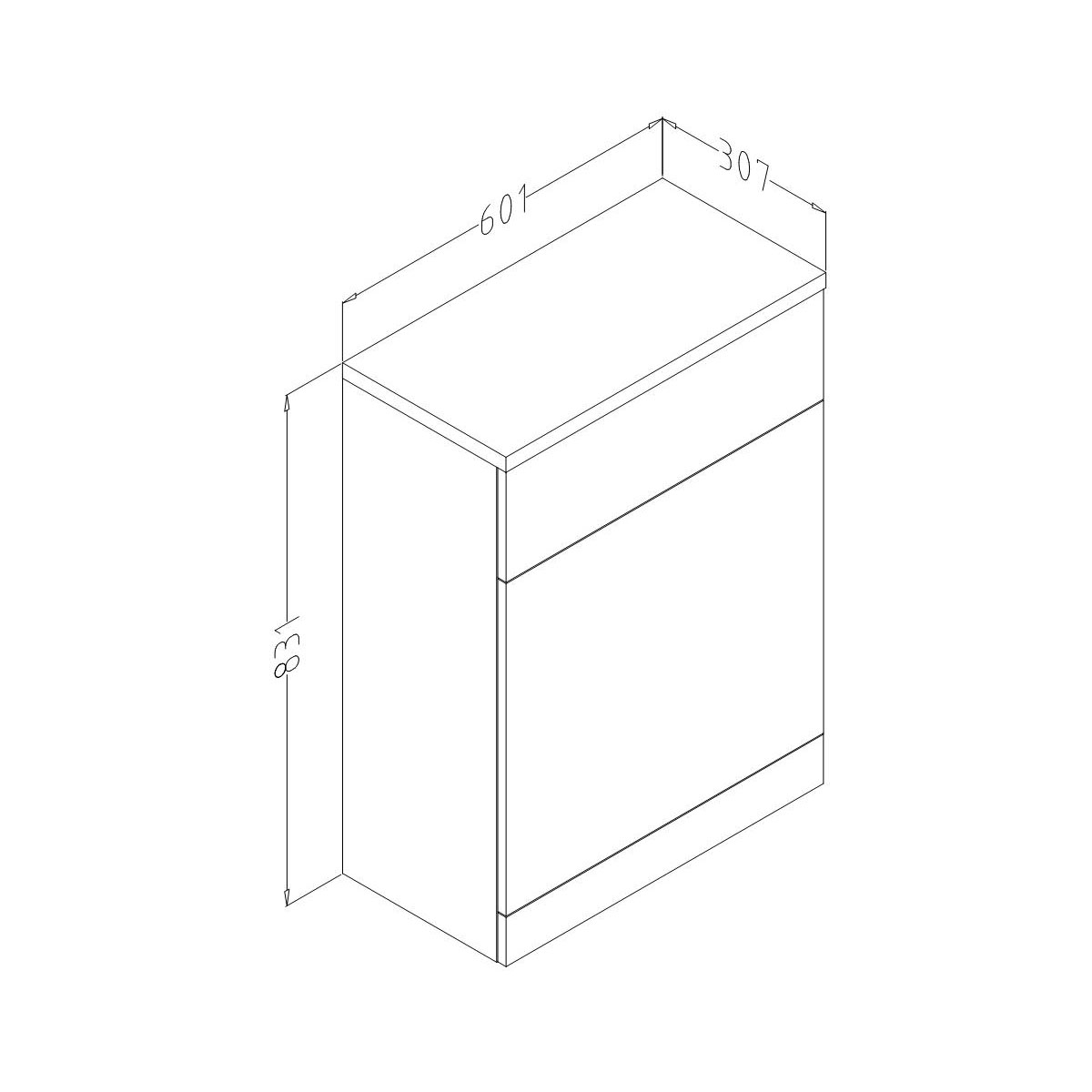 Glacier Vanity Unit & Basin 450mm with Back To Wall Toilet Unit White Gloss 600mm Dimensions