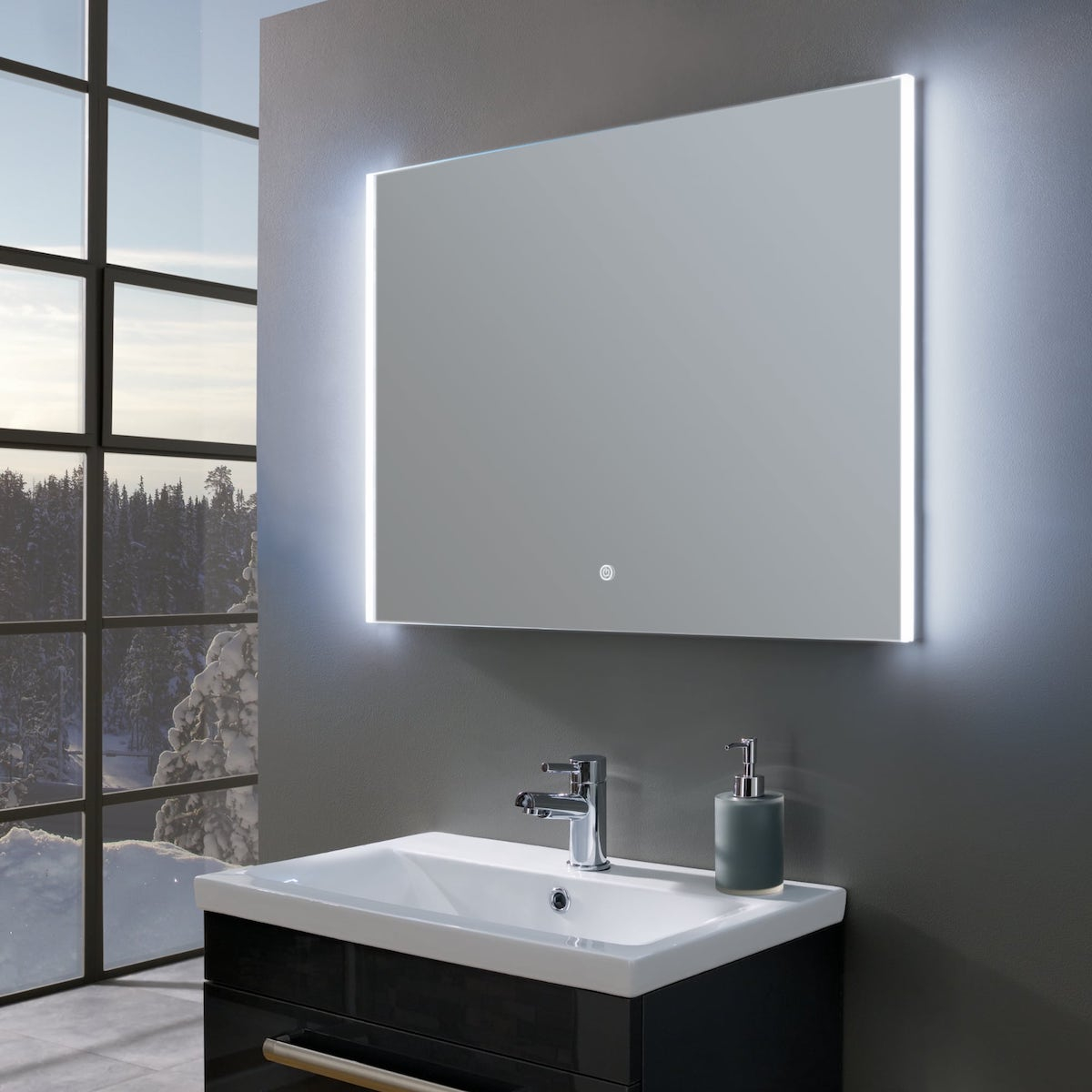 JVSISM Bathroom Mirror with LED Lights, 600 * 800 MM Wall Mounted