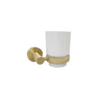 Alfred Victoria Oxford Tumbler Holder & Cup Brushed Brass