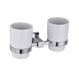 Alfred Victoria Selby Tumbler Holder & Double Cup Chrome
