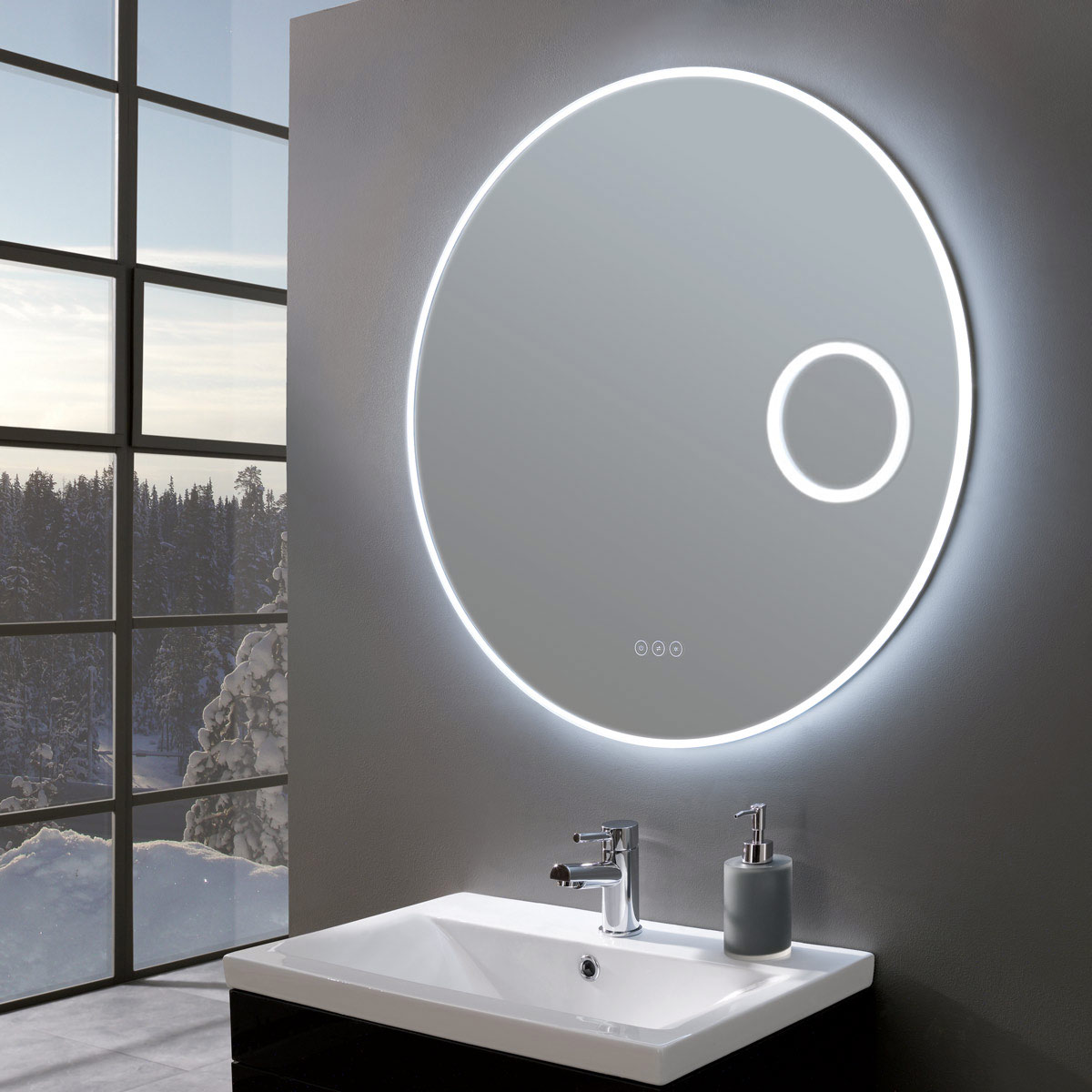 Magnifying online shower mirror