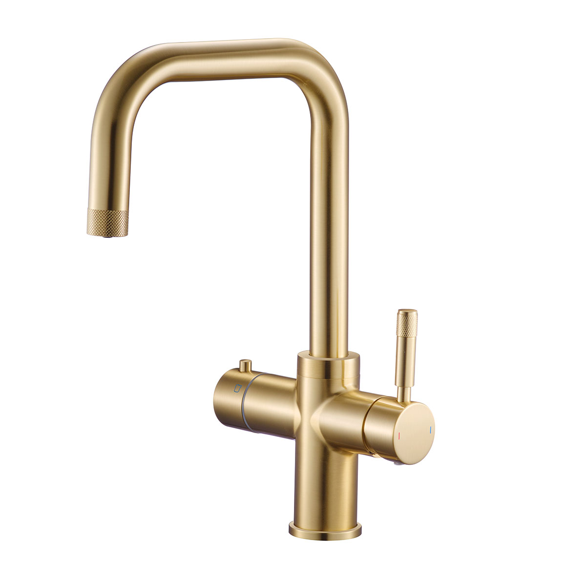 Amara 4 in 1 Instant Boiling Water Kitchen Mixer Tap Brushed Brass with Boiler & Filter