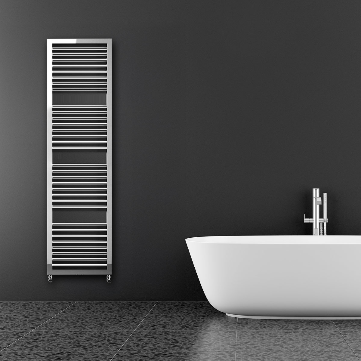Asti Straight Heated Towel Rail Chrome 500 x 1813mm