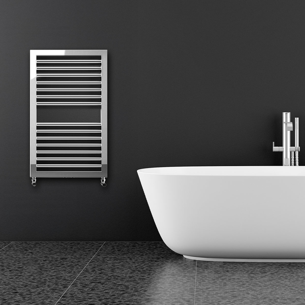 Asti Straight Heated Towel Rail Chrome 500 x 823mm