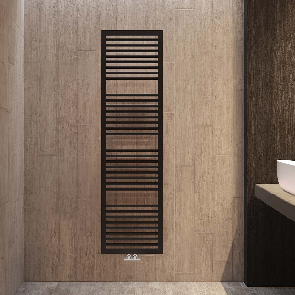 Asti Straight Heated Towel Rail Matt Black 500 x 1813mm