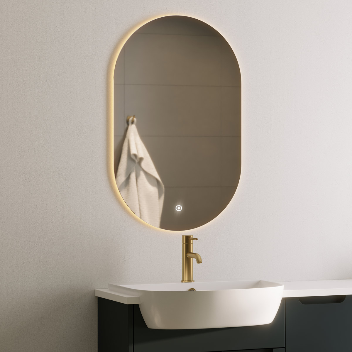 Atria Ultra Slim Pill LED Illuminated Mirror 500 x 800mm