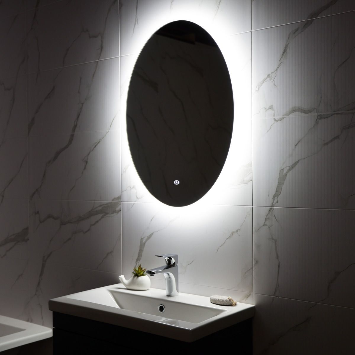 Atria Ultra Slim Oval LED Illuminated Mirror 500 x 700mm