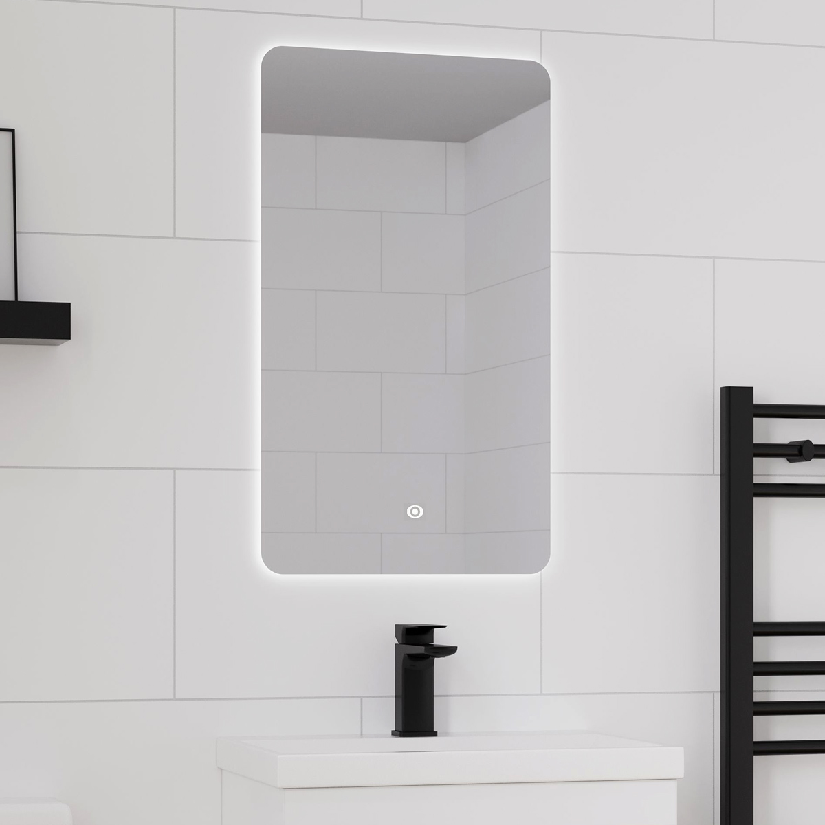 Atria Ultra Slim Rectangular LED Illuminated Mirror 400 x 700mm