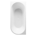 Barmouth Freestanding J Shape Bath 1600 x 800mm Left Hand with Waste Top Down
