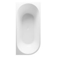 Barmouth Freestanding J Shape Bath 1500 x 750mm Right Hand with Waste Top Down