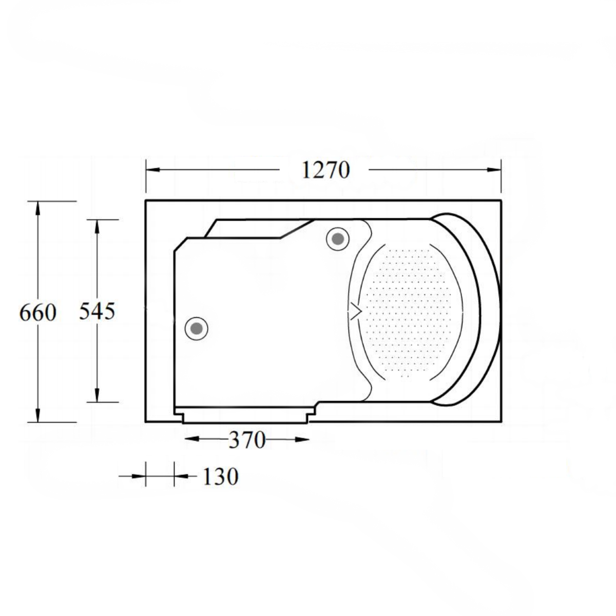 Trojan Bathe Easy Freedom Walk In Bath 1270 x 660 Left Hand