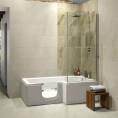 Bathe Easy Solarna L Shape Walk In Shower Bath 1700 x 850 Left Hand