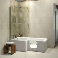 Bathe Easy Solarna L Shape Walk In Shower Bath 1700 x 850 Right Hand