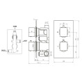 Bordo Thermostatic Twin Concealed Shower Valve Dimensions