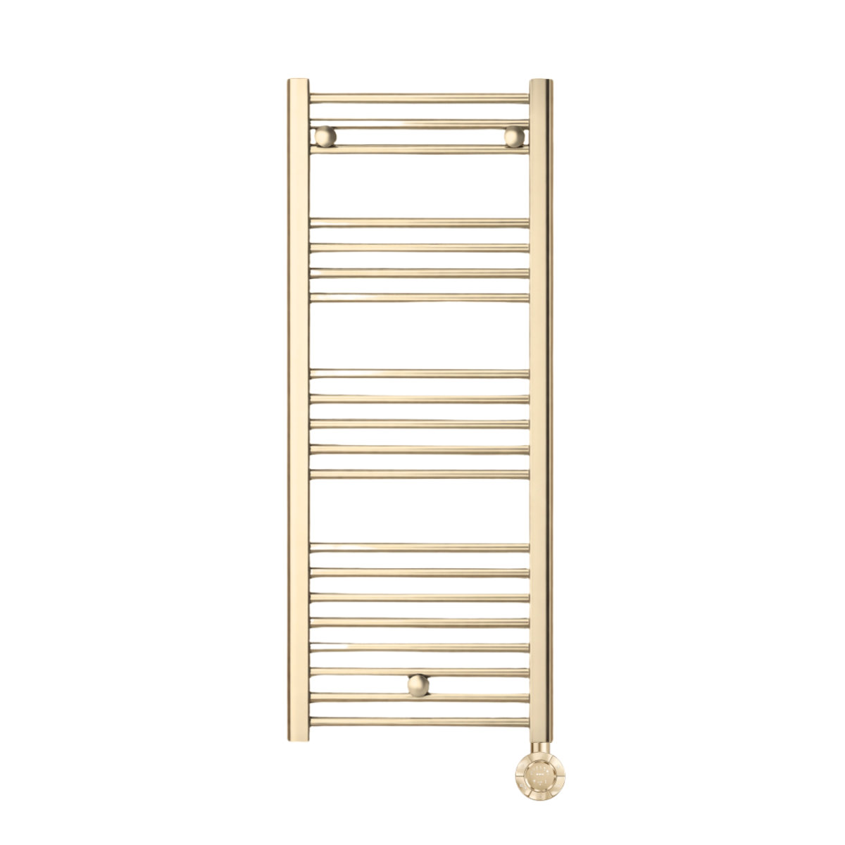 Silea Straight Heated Electric Towel Rail Brushed Brass 500 x 1200mm