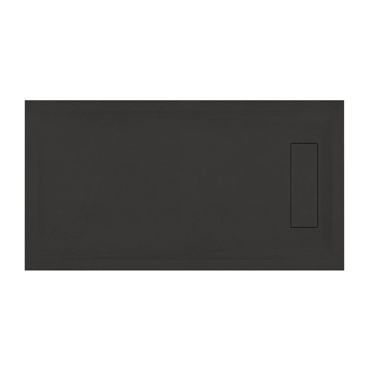 Celtic Slate Effect Hidden Waste Rectangular Slimline Shower Tray Black 1500 x 800mm