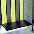 Caelum Slate Hidden Waste Rectangular Slimline Shower Tray Black 1600 x 900mm