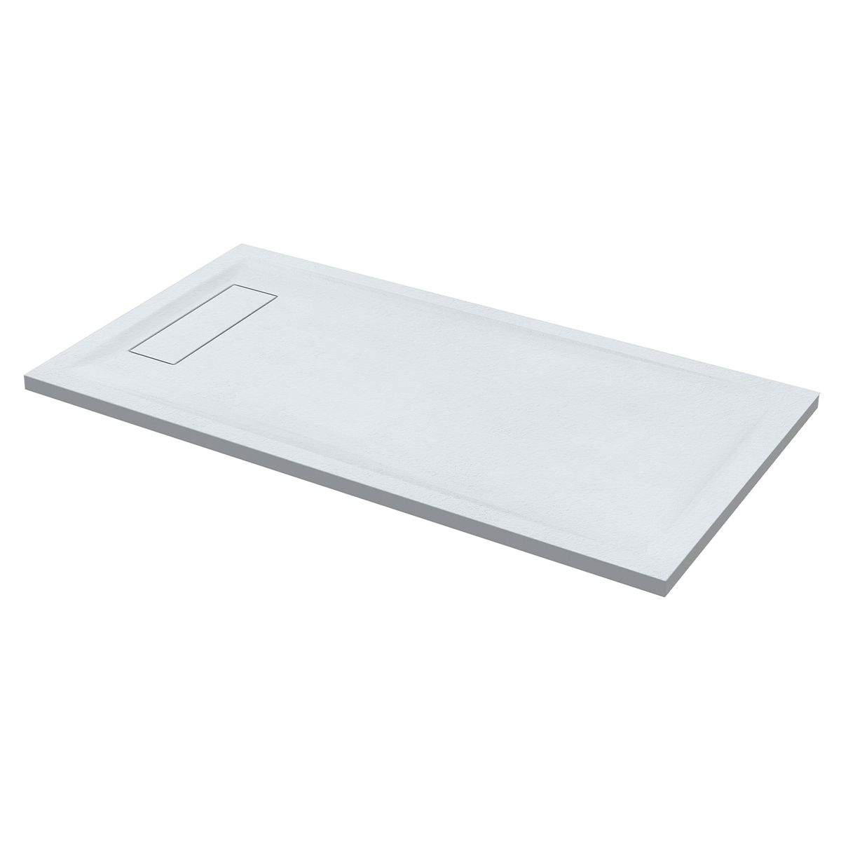 Caelum Slate Hidden Waste Rectangular Slimline Shower Tray White 1200 x 900mm