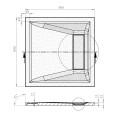 Caelum Slate Hidden Waste Square Slimline Shower Tray Black 800 x 800mm Dimensions 1