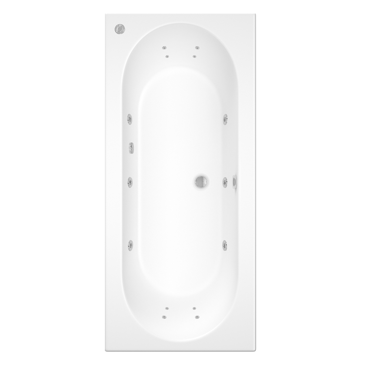 Trojan Cascade Double Ended 14 Jet Whirlpool Bath 1800 x 800 with Bath Waste
