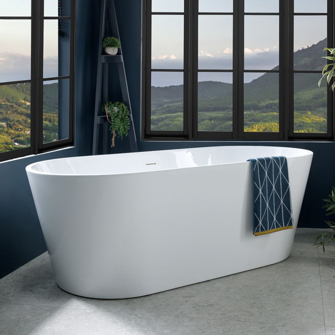 Caswell Freestanding Double Ended Bath 1700 x 800mm with Waste 