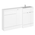 Hudson Reed Fusion Combination Furniture & Basin White Gloss 1505mm Right Hand Option B