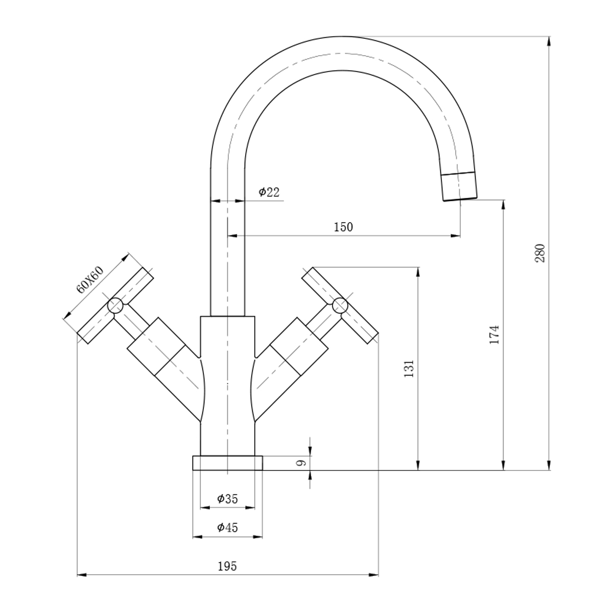 Clyde Bathroom Basin Mixer with Click Waste Sink Taps