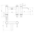 Conwy Bath Filler & Basin Mixer Tap Chrome Dimensions 1