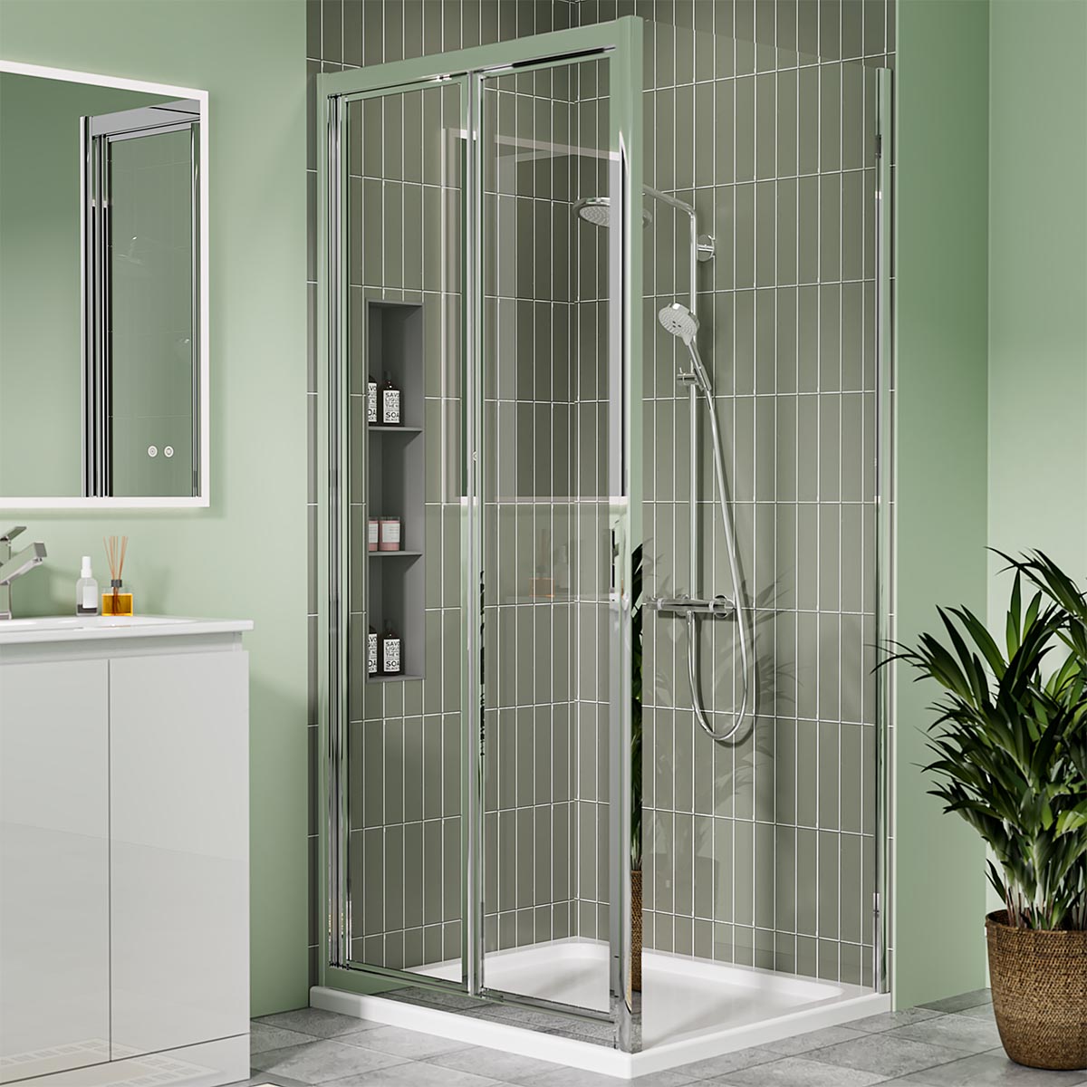 Coral 6mm Bifold Shower Door Chrome 700mm