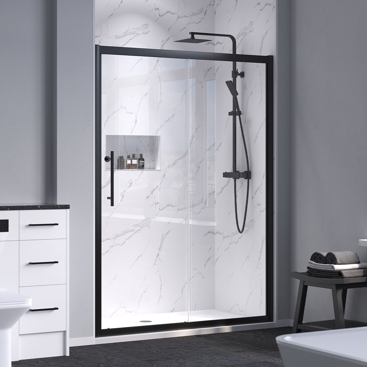 Coral 6mm Sliding Shower Enclosure 1200 x 700mm