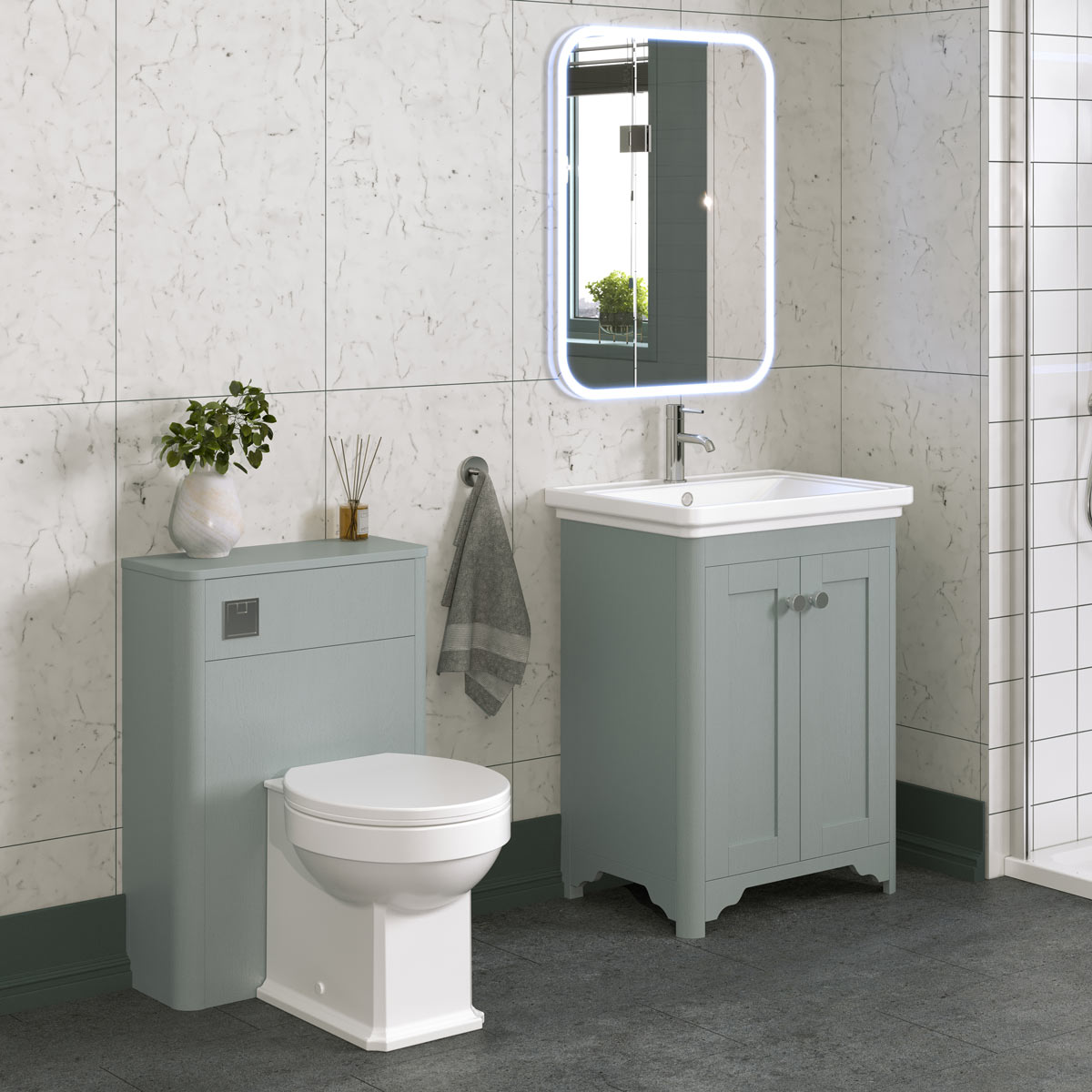 Country Back to Wall Toilet Unit Fjord Ash 550mm