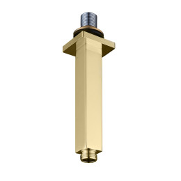 Cube Ceilng Shower Arm Brushed Brass 150mm