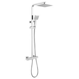 Cube Cool Touch Thermostatic Dual Function Bar Valve Shower System with Fixed Shower Head Chrome