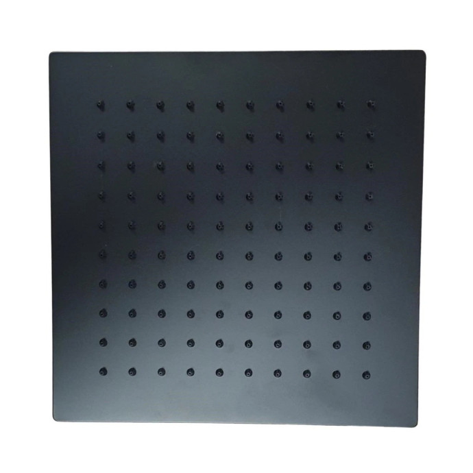 Cube Square Fixed Thin Shower Head 250mm Matt Black