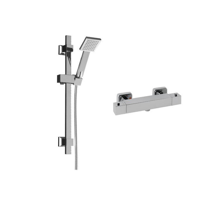 Cube Thermostatic Bar Valve Shower System Cutout