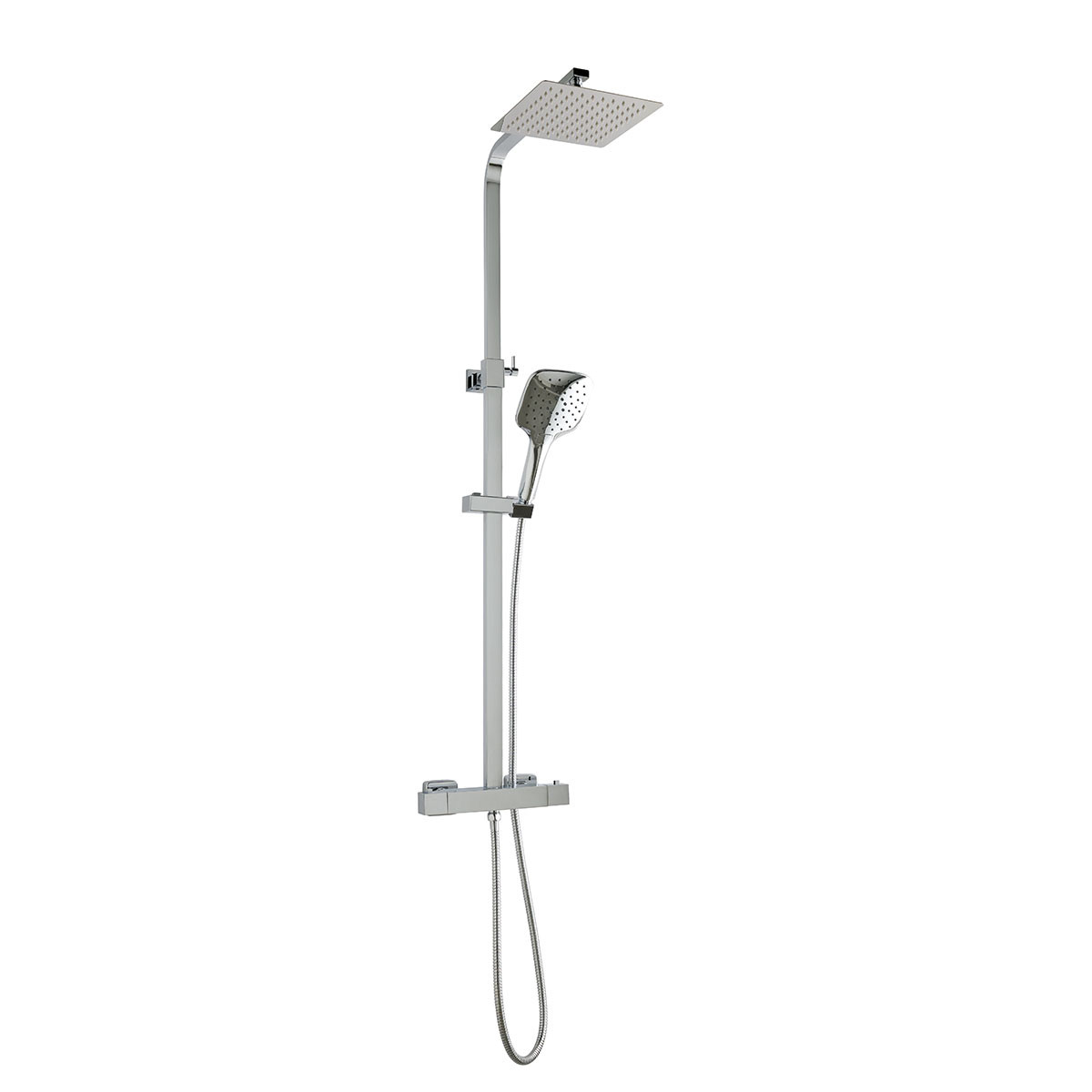 Cube Thermostatic Dual Function Bar Valve Shower System with Fixed
