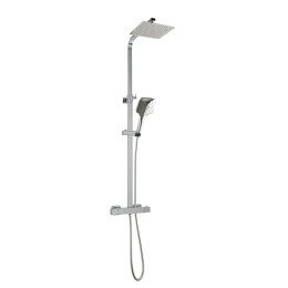 Cube Thermostatic Dual Function Bar Valve Shower System with Fixed Shower Head