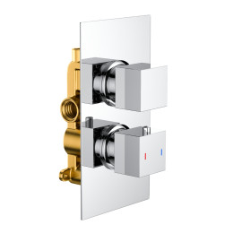 Cube Thermostatic Single Outlet Twin Concealed Shower Valve Cutout
