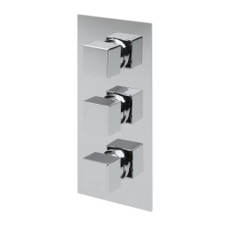 Cube Thermostatic Triple Concealed Shower Valve