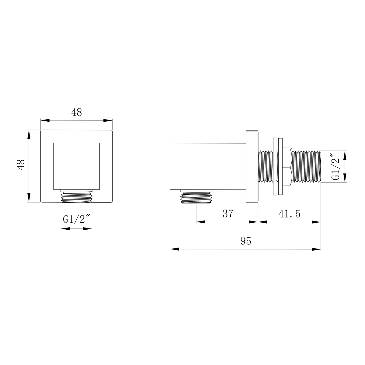View of Cube Thermostatic Single Outlet Twin Concealed Shower System Chrome