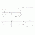 Curved D Shape 14 Jet Whirlpool Bath 1700 x 800 with LED Light & Bath Waste Dimensions