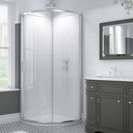 Kudos Original 6 Curved Sliding Shower Enclosure Side Access 910 x 910mm with Concept 2 Shower Tray