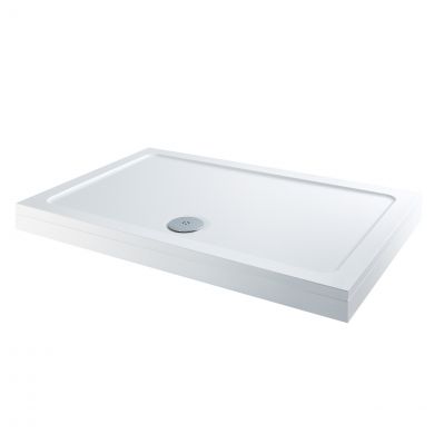 Elements Anti Slip Rectangular Shower Tray White with Riser Kit 1600 x 900mm