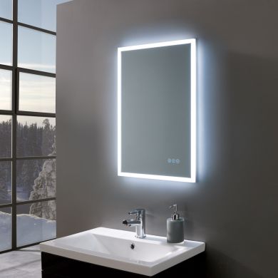 Gleam Ultra Slim Portrait LED Illuminated Mirror 500 x 700mm