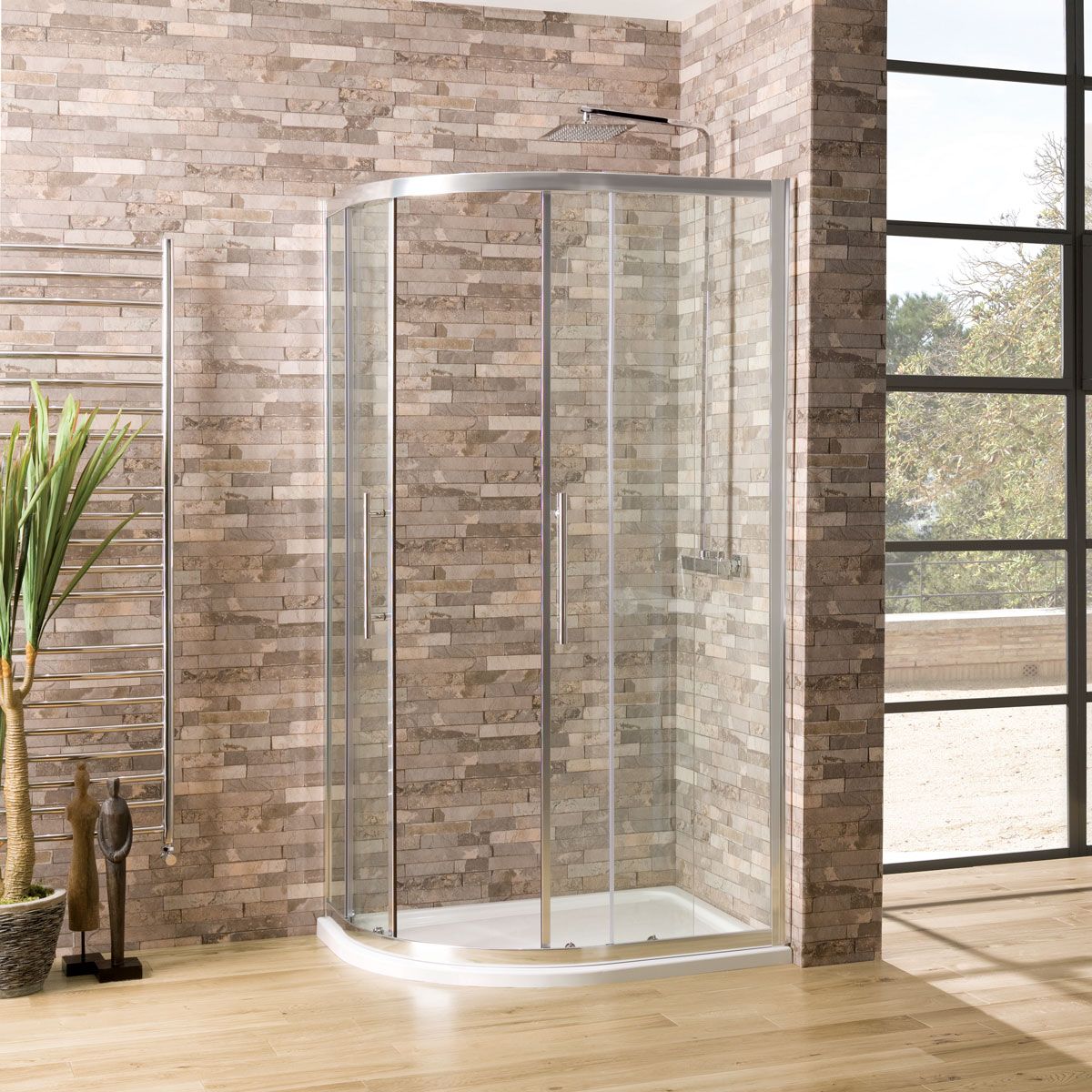 800 900 Quadrant Shower Enclosure Corner Cubicle Tray 6mm Glass Door Screen 