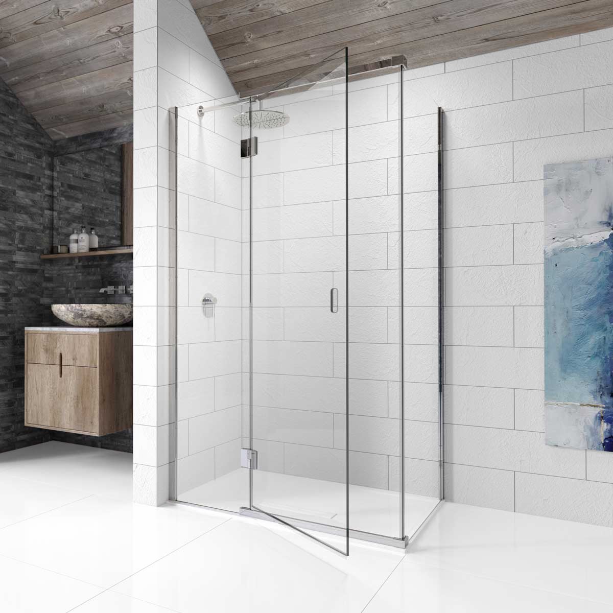 900 Wetroom Panel Walk In Shower 1400 x 760 Shower Tray 